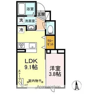 DーROOM浜田【1階】の間取り