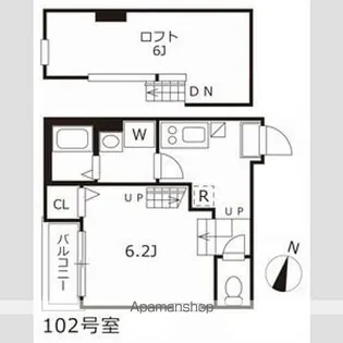 クオーレ名古屋【102CP号室】の間取り