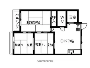 コーポラス水田【1階】の間取り