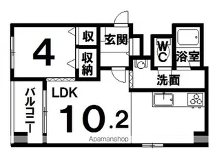 プロージェ新緑【3階】の間取り