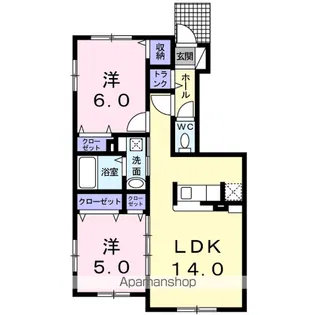 ガーディノディルースⅢ【1階】の間取り