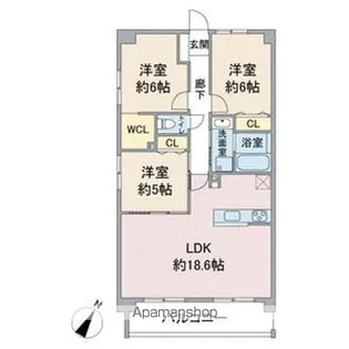 パラドール デ カミヤシロ【1階】の間取り