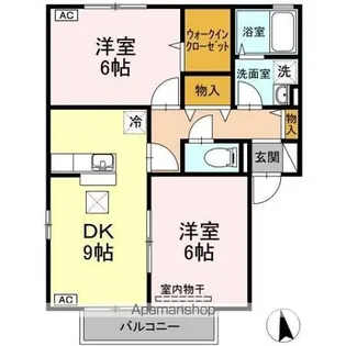 ラ・ヴェール B棟【B101号室】の間取り