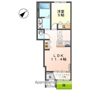 仮)守山区中志段味アパート【1階】の間取り