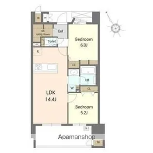 S-RESIDENCE愛宕SOUTH【4階】の間取り