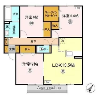 ローズガーデン・レジス ABCD【2階】の間取り