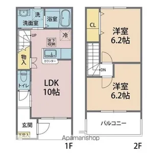 埼玉県加須市阿佐間【アパート】の間取り