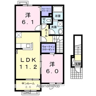 エセックス レジーナ Ⅰ【2階】の間取り