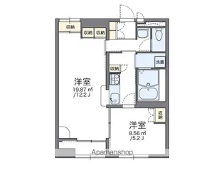 レオパレスしんどう御旗町【102号室】の間取り