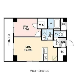 パーク万代マリーナコート【6階】の間取り