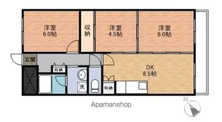 滋賀県米原市下多良2丁目【マンション】の間取り