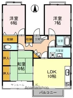 サンテラス松井二の宮【3階】の間取り
