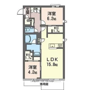 COMFARM Ⅱ【106号室】の間取り