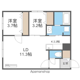Ciel Serein円山 (シエルスラン円山)【1階】の間取り