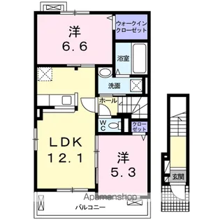 クレメント津志田A【2階】の間取り