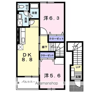 イースト スクエア A【2階】の間取り