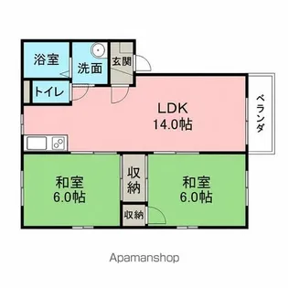 プレステージハイツA・D棟【A202号室】の間取り