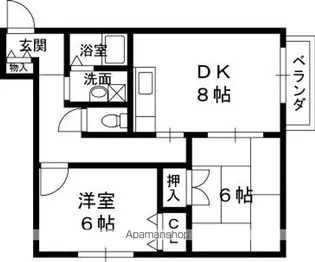 レンタルハウス深津Ⅱ【204号室】の間取り
