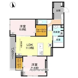 RESIDENCE KAZE 楓【3階】の間取り