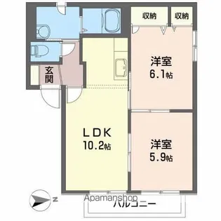 フォンターナC【2階】の間取り