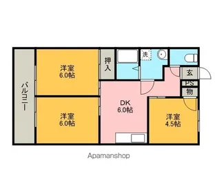 宗野ハイツ【1階】の間取り