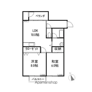 コーポ・グリーンブライト【201号室】の間取り