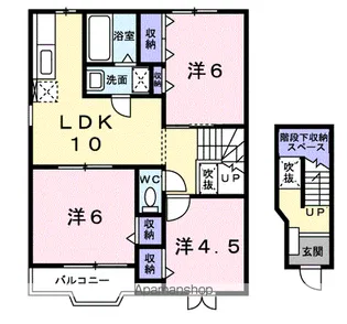 貴宝苑 Ⅰ【2階】の間取り