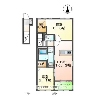 プリオーレおおたかの森【2階】の間取り