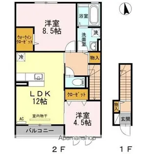 セジュールコートA・B【B203号室】の間取り