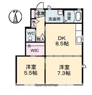 パティオ・ドュ・シャーメゾン Ⅳ【2階】の間取り