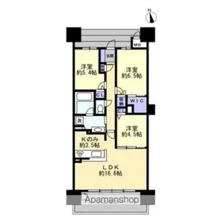 グラディス高松ザ・タワー【302号室】の間取り