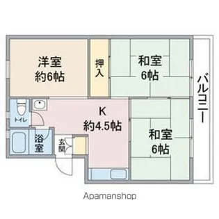 第2大幸ハイツ【2階】の間取り
