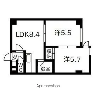 カーサフェリーチェN32【4階】の間取り