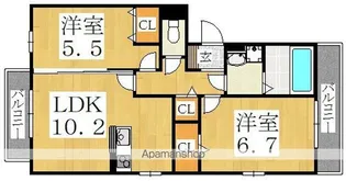 ゼフィランサス(巽南)【1階】の間取り