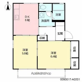 ヴィレッジS・S A棟【201号室】の間取り
