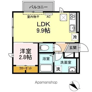 アベニーレ Ⅱ【105号室】の間取り