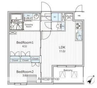 ビエラコート日本橋久松町【10階】の間取り