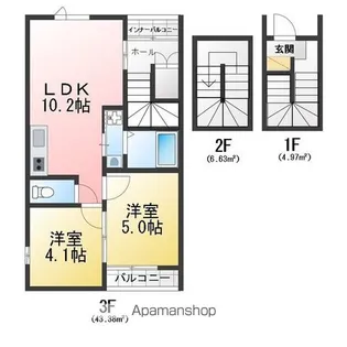 AVANTIA Stage 中島新町【3階】の間取り