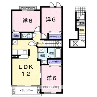 フェリーチェ鵜木Ⅲ【2階】の間取り