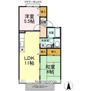 セジュールカワコー【1階】の間取り