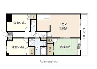 メープルヒル高林【3階】の間取り