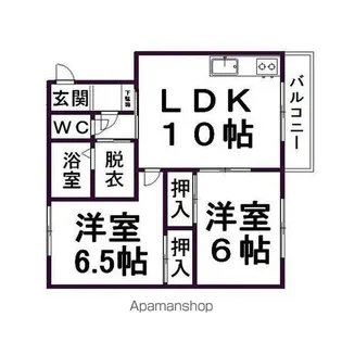 平成ハイツ【2階】の間取り
