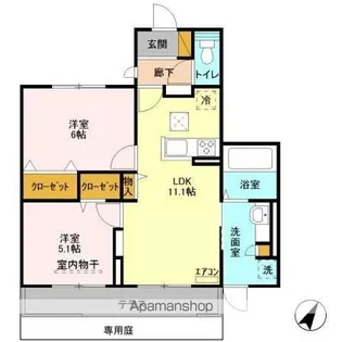 WEST COURT 楓【1階】の間取り