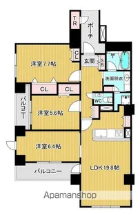 グランドメゾン百道浜オーシャン&フォレスト【25階】の間取り
