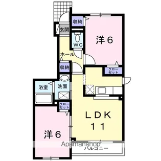 クレール ヴィラ【1階】の間取り