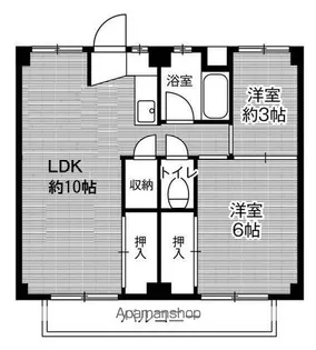 ビレッジハウス高花平2号棟【105号室】の間取り