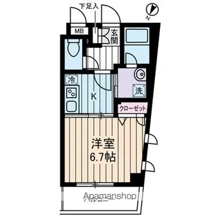 クオーレ西新宿【2階】の間取り