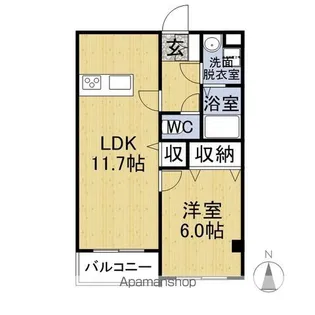 フランジェ花堂【102号室】の間取り