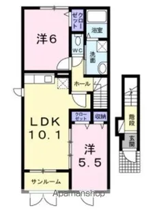 山形県東根市神町中央2丁目【アパート】の間取り