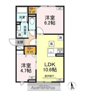 セレスティア岡本【1階】の間取り